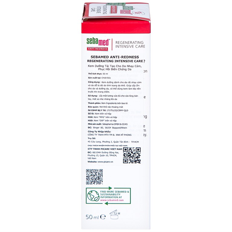 Kem dưỡng tái tạo Sebamed Anti-Redness Regenerating Intensive Care cho da nhạy cảm, da dễ bị đỏ (50ml)