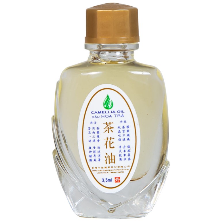 Dầu Hoa Trà Camellia Oil Hong Kong Zung Seon hỗ trợ điều trị cảm cúm, nghẹt mũi, chóng mặt, nhức đầu (3.5ml)