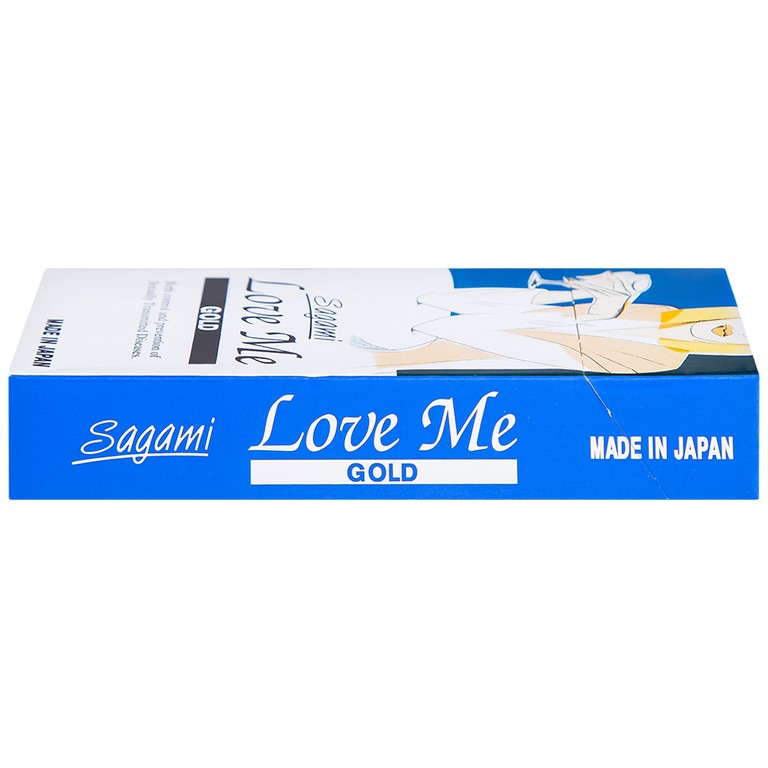 Bao cao su Sagami Love Me Gold siêu mỏng, trơn, không màu không mùi (10 cái)