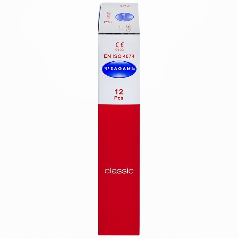 Bao cao su Sagami Classic siêu mỏng, nhiều chất bôi trơn, không mùi (12 cái)