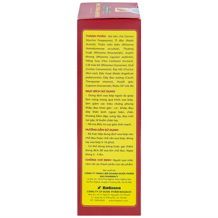 Xịt xoa bóp phong thấp Bà Giằng 100ml giảm triệu chứng phong thấp, đau gân cơ khớp