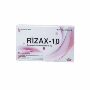 Thuốc Rizax 10mg điều trị bệnh mất trí nhớ mức độ nhẹ và vừa (3 vỉ x 10 viên)