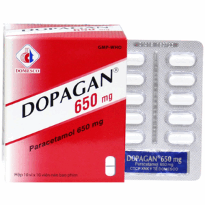 Thuốc Dopagan 650mg Domesco giảm đau và hạ sốt (10 vỉ x 10 viên)