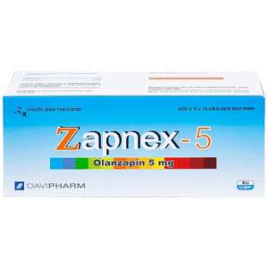 Thuốc Zapnex-5 DaviPharm điều trị tâm thần phân liệt, rối loạn lưỡng cực (6 vỉ x 10 viên)
