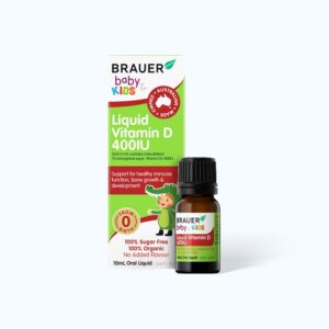 Siro BRAUER Baby Kids Liquid Vitamin D 400IU bổ sung vitamin D3, tăng cường hấp thụ canxi (10ml)