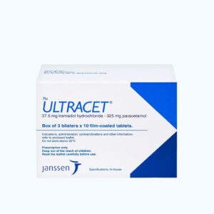Viên nén Ultracet 37,5mg/325mg điều trị các cơn đau từ trung bình đến nặng (3 vỉ x 10 viên)