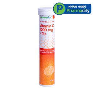 Viên sủi Pharmacity Vitamin C 1000mg + Zinc hỗ trợ tăng cường sức khỏe, nâng cao đề kháng (20 viên)