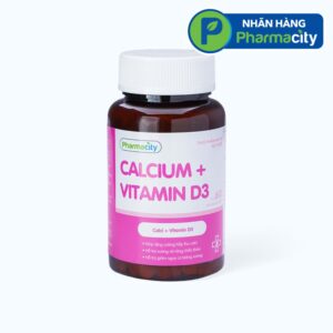 Viên uống Pharmacity CALCIUM + VITAMIN D3 hỗ trợ xương và răng chắc khỏe (Chai 60 viên)