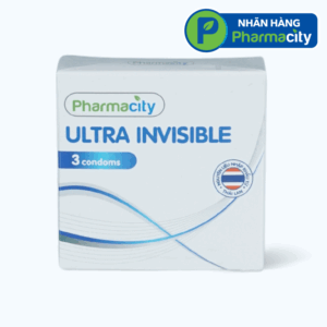 Pharmacity Bao cao su Ultra Invisible siêu mỏng (3 cái/hộp)