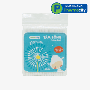 Tăm bông trẻ em thân nhựa Pharmacity (55 cây/gói)