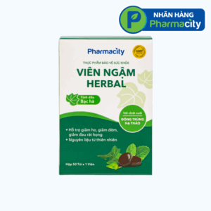 Viên ngậm thảo dược Pharmacity Herbal Lozenges hỗ trợ giảm ho, giảm đờm, giảm đau rát họng (50 viên)