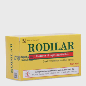 Viên nén bao đường Rodilar 15mg trị ho khan do kích thích (10 vỉ x 10 viên)