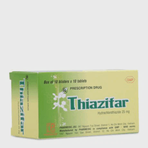 Viên nén Thiazifar 25mg điều trị tăng huyết áp, phù do các nguyên nhân khác nhau (10 vỉ x 10 viên)