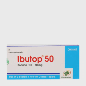Viên nén Ibutop 50mg điều trị đầy hơi, chướng bụng, ợ nóng, buồn nôn (2 vỉ x 10 viên)