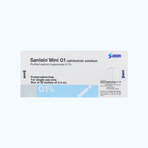 Thuốc nhỏ mắt Sanlein Mini 0.1 % điều trị rối loạn biểu mô kết - giác mạc (30 ống x 0.4ml)