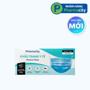 Khẩu trang y tế 3 lớp Pharmacity (Hộp 50 cái) màu xanh