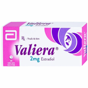 Viên nén Valiera 2mg trị rối loạn vận mạch, teo âm hộ âm đạo, giảm tiết estrogen (1 vỉ x 30 viên)