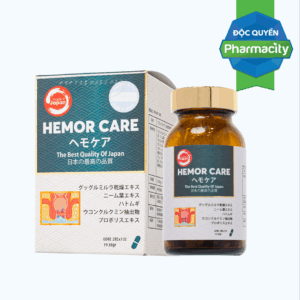 TPBVSK HEMOR CARE Hỗ Trợ Cải Thiện Tình Trạng Đại Tiện Đau Và Chảy Máu Hậu Môn Do Trĩ  (Hộp 60 viên)