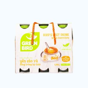 Nước yến bổ dưỡng GREENBIRD yến sào và đông trùng hạ thảo (Lốc 6 chai x 185ml)