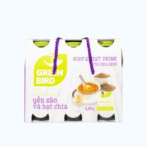 Nước yến bổ dưỡng GREENBIRD yến sào và hạt chia (Lốc 6 chai x 185ml)