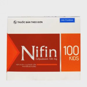 Thuốc cốm pha hỗn dịch uống Nifin 100mg Kids - DHG kháng sinh điều trị nhiễm khuẩn (hộp 24 gói)