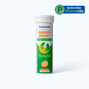 Viên sủi Pharmacity Energy Boost hương cam hỗ trợ tăng cường sức khỏe (Tuýp 10 viên)