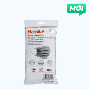 Hamita Khẩu trang y tế Than hoạt tính (Gói 10 cái)