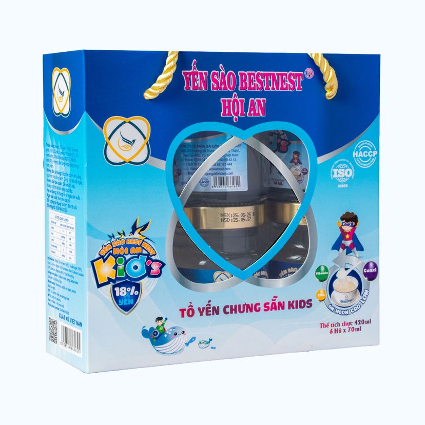 Yến Chưng BESTNEST Hội An Cho Trẻ Em (Lốc 6 Hũ x 70ml)