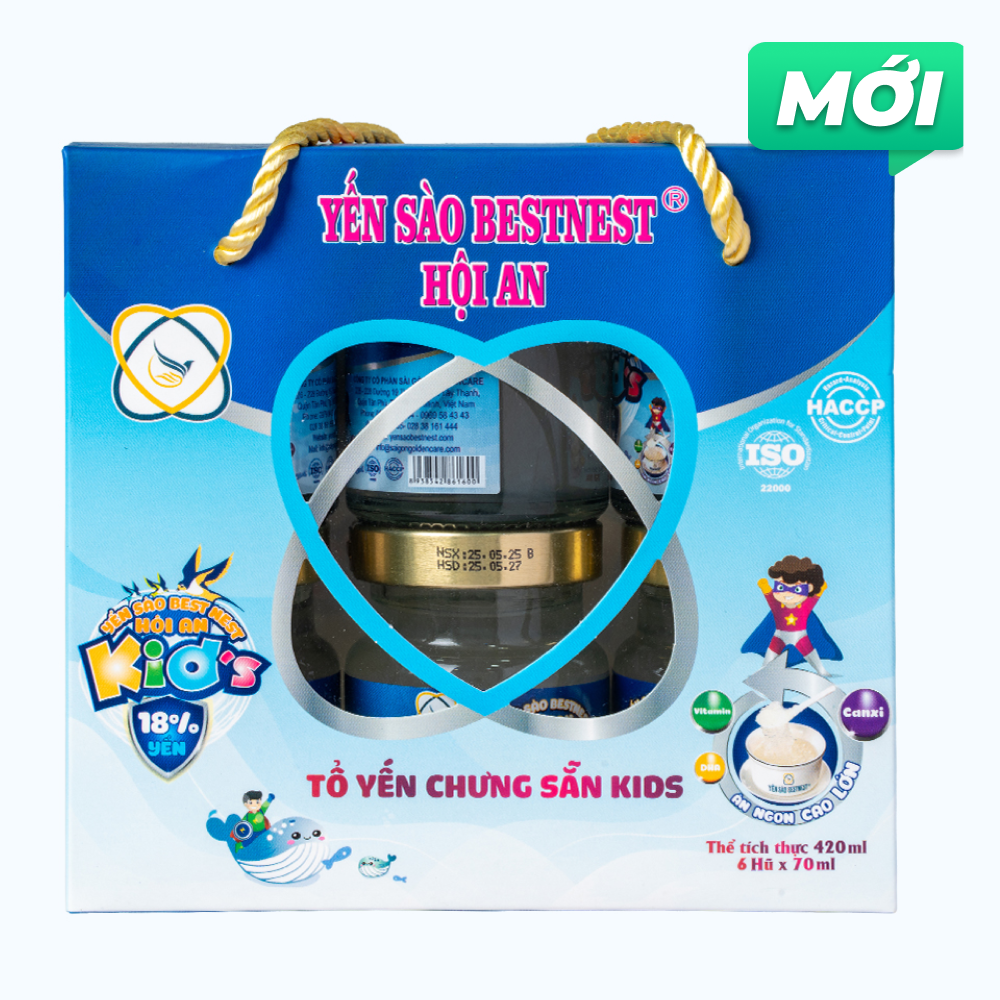 Yến Chưng BESTNEST Hội An Cho Trẻ Em (Lốc 6 Hũ x 70ml)