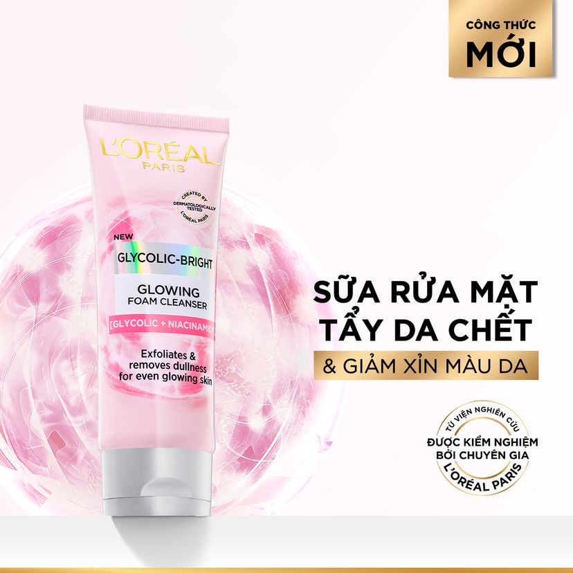 Sữa rửa mặt L'Oreal Paris Glycolic Bright 100ml