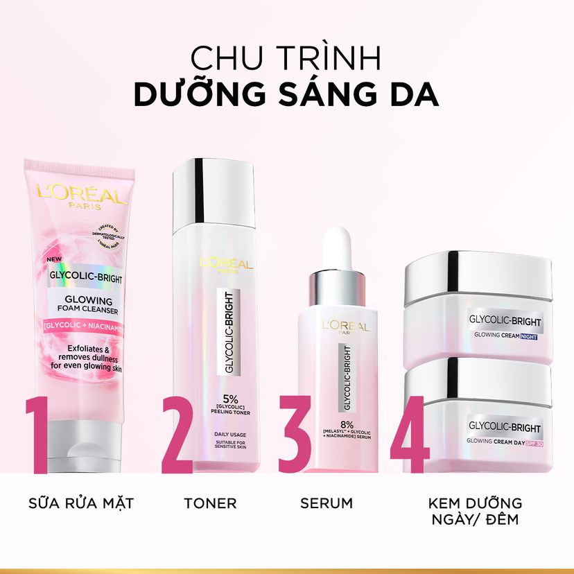 Sữa rửa mặt L'Oreal Paris Glycolic Bright 100ml