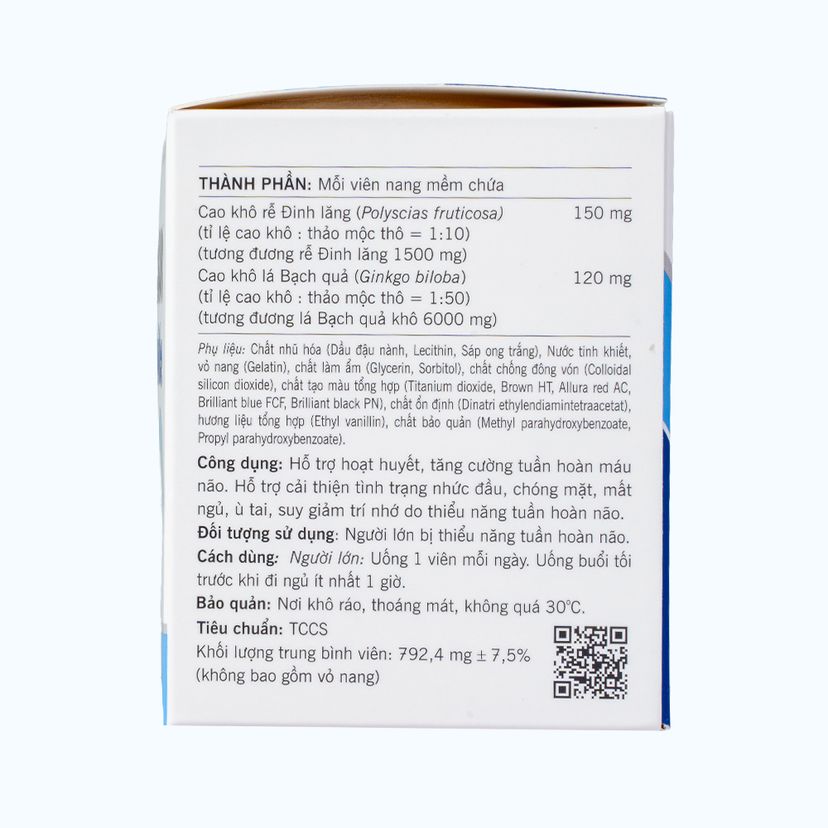 Thực phẩm bảo vệ sức khỏe Asbreton double hỗ trợ hoạt huyết, tăng cường tuần hoàn máu não (Hộp 60 viên)
