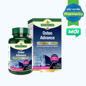 Thực phẩm bảo vệ sức khỏe Natures Aid Osteo Advance hỗ trợ giúp tốt cho xương và răng (Hộp 60 viên)