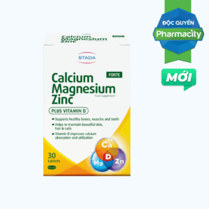 Thực phẩm bảo vệ sức khỏe Stada Calcium-Magnesium-Zinc Forte giúp xương chắc khỏe (Hộp 30 viên)