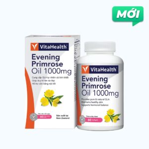 Thực phẩm bảo vệ sức khoẻ VitaHealth Evening Primrose Oil 1000mg hỗ trợ cân bằng nội tiết tố (Hộp 60 viên)