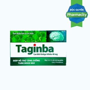 Thực phẩm bảo vệ sức khỏe TAGINBA Hỗ Trợ Tăng Cường Tuần Hoàn Não ( Hộp 2 vỉ x 15 viên)