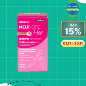 Thực phẩm bảo vệ sức khỏe Neubria Neubiotic Her bổ sung lợi khuẩn hỗ trợ sức khỏe nữ giới (Hộp 30 viên)