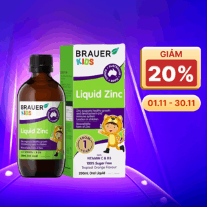 Siro BRAUER Kids Liquid Zinc bổ sung kẽm, tăng sức đề kháng cho trẻ (Chai 200ml)