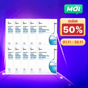 Combo 10 miếng Mặt Nạ Wonjin Ampoule Edition Hyal Pantenol Fill Air Mask (Miếng 27g)