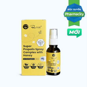 Bluepure Super Propolis Spray Complex with honey hỗ trợ giảm đau rát cổ họng (30ml)