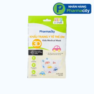 Khẩu trang y tế 3D trẻ em 2-5 tuổi Pharmacity (Gói 10 cái)