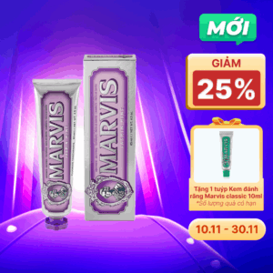 Kem Đánh Răng Marvis Jasmin Mint Vị Hoa Nhài & Bạc Hà hỗ trợ sạch mảng bám & khử mùi hôi miệng (85ml)