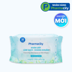 Khăn ướt làm sạch - kháng khuẩn Pharmacity (Gói 30 miếng)