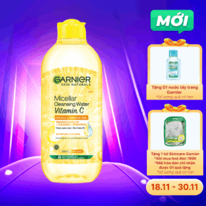 Nước tẩy trang làm sáng da Garnier Micellar Cleansing Water Vitamin C 400ml