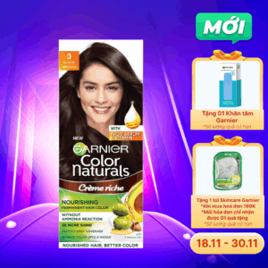 Kem Nhuộm Tóc Garnier Màu 3 Nâu Đen (50g+50ml+5g/Hộp)