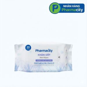 Khăn ướt Pharmacity (20 miếng) - Dịu nhẹ, không mùi, không cồn
