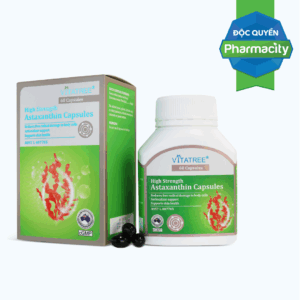 Thực phẩm bảo vệ sức khỏe Vitatree High Strength Astaxanthin Capsules (Hộp 60 Viên)