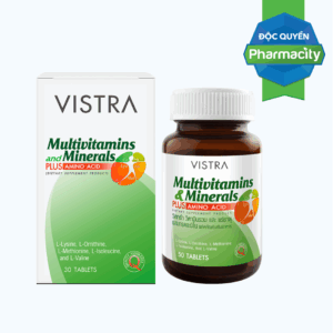 Thực phẩm bảo vệ sức khỏe Vistra Multivitamins và Minerals Plus Amino Acid Hộp 30 Viên
