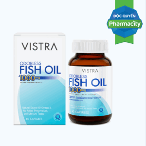 Thực phẩm bảo vệ sức khỏe Vistra Odorless Fish Oil 1000mg (Hộp 45 Viên)