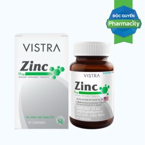 Thực phẩm bảo vệ sức khỏe Vistra Zinc 15 mg (Hộp 45 viên)